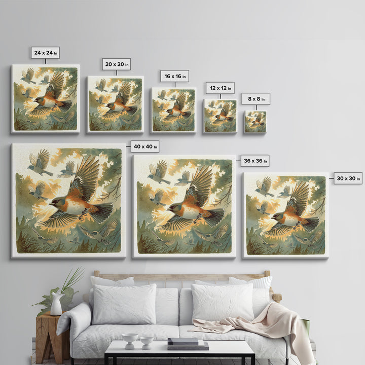 Minimal Birds in Flight over an Open Canvas Print, General Fine Art, Modern Decor, Living Room Decor, Fine Art, GEN-1x1-94