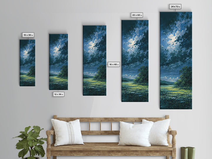 Sunlit Meadow with Loose Impressionist Brushwork Canvas Print, General Fine Art, Canvas Art, Living Room Decor, Fine Art, GEN-1x3-2