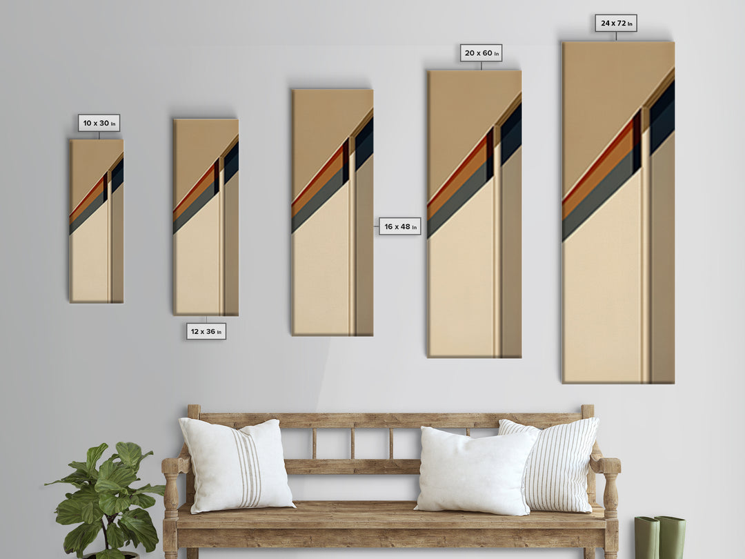 Modern Geometric Composition Canvas Print, General Fine Art, Abstract Art, Living Room Decor, Fine Art, Textured Painting, GEN-1x3-22