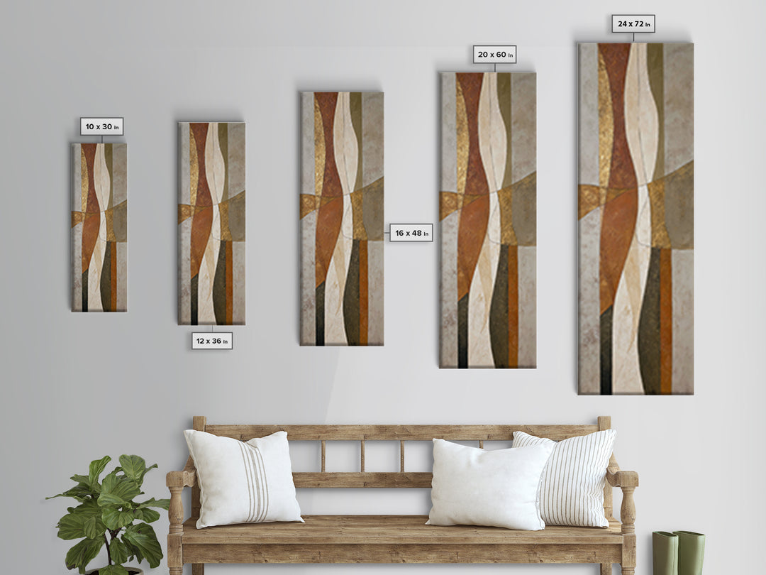 Earthy Plaster Texture Abstract Framed Canvas Print, General Fine Art, Print, Living Room Decor, Abstract Art, GEN-1x3-3