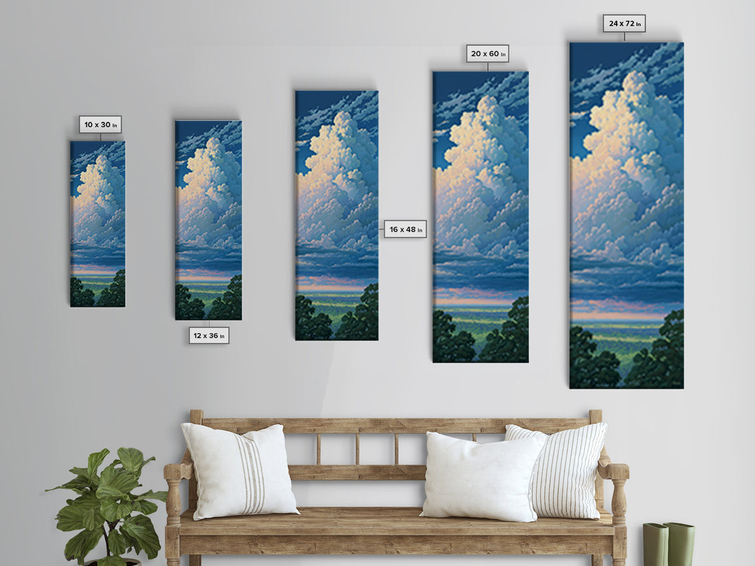 Romantic Cloudscape with Blush and Cream Tones Canvas Print, General Fine Art, Bedroom Decor, Living Room Decor, GEN-1x3-30