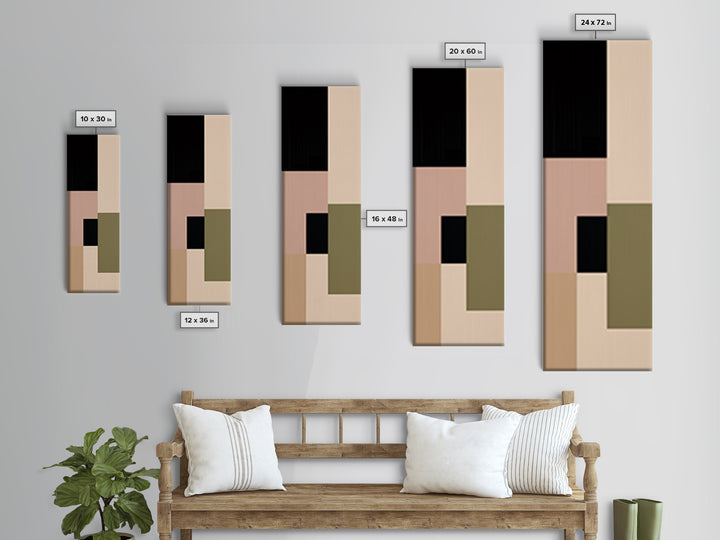 Modern Geometric Composition Framed Canvas Print, General Fine Art, Modern Decor, Living Room Decor, Abstract Art, GEN-1x3-46
