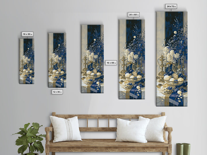 Simple Still Life of Fruit and Linen Framed Canvas Print, General Fine Art, Art Prints, Living Room Decor, Abstract Art, GEN-1x3-52