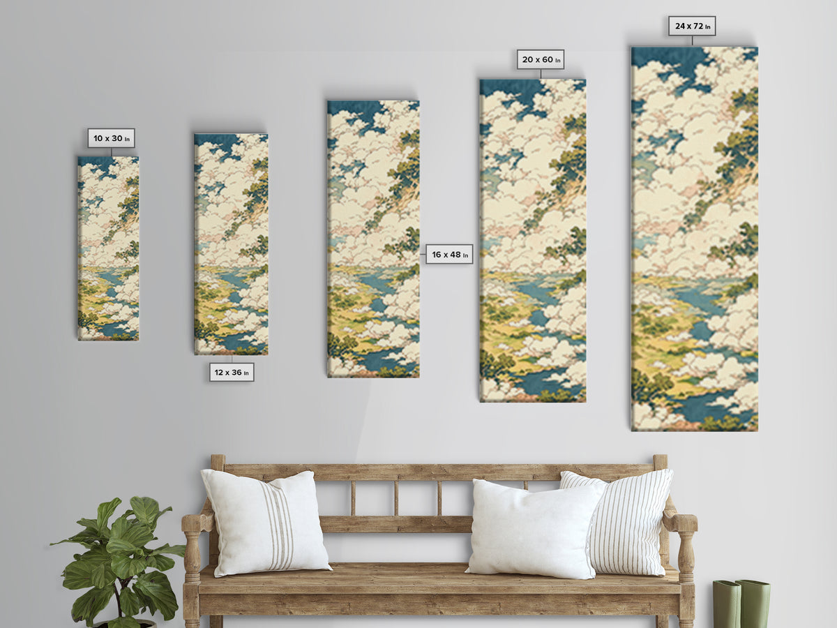 Romantic Cloudscape with Blush and Cream Tones Canvas Print, General Fine Art, Bedroom Decor, Living Room Decor, GEN-1x3-54