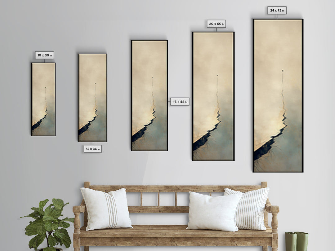 Minimal Black Line Figure on Textured Paper Canvas Print, General Fine Art, Bedroom Decor, Living Room Decor, Oil Painting, GEN-1x3-63