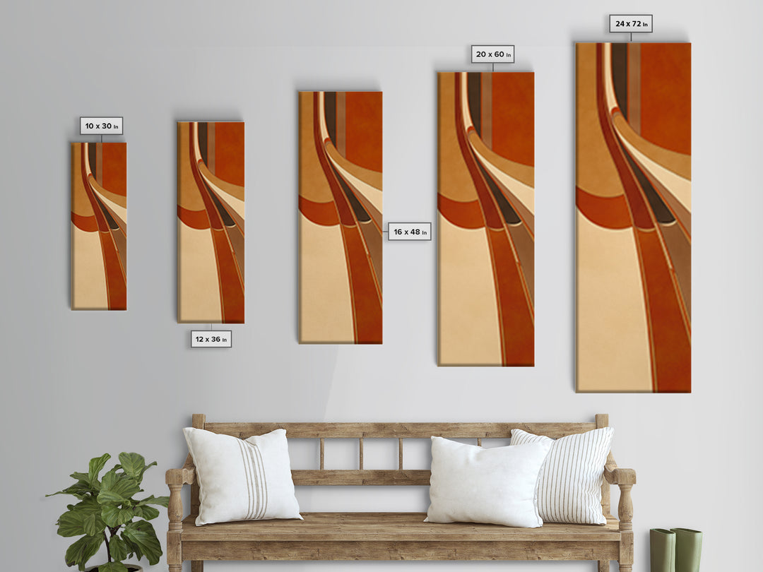 Warm Terracotta Abstract Framed Canvas Print, General Fine Art, Luxury Decor, Living Room Decor, Abstract Art, GEN-1x3-66
