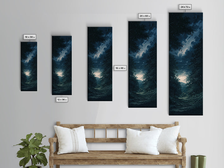 Moody Forest Clearing Canvas Print, General Fine Art, Digital Wall Art, Living Room Decor, Fine Art, Neutral Decor, GEN-1x3-68