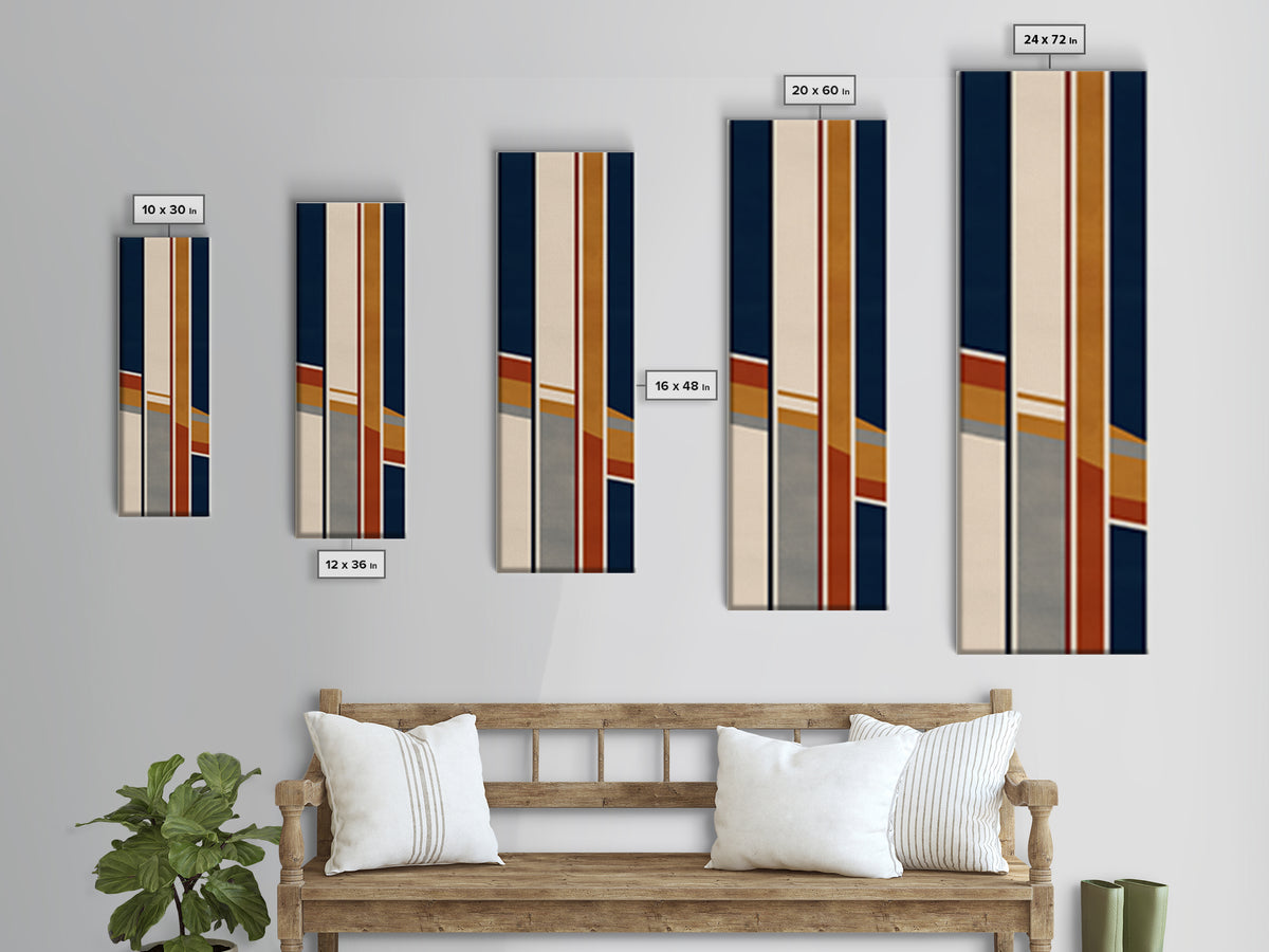 Modern Geometric Composition Framed Canvas Print, General Fine Art, Modern Decor, Living Room Decor, Abstract Art, GEN-1x3-70
