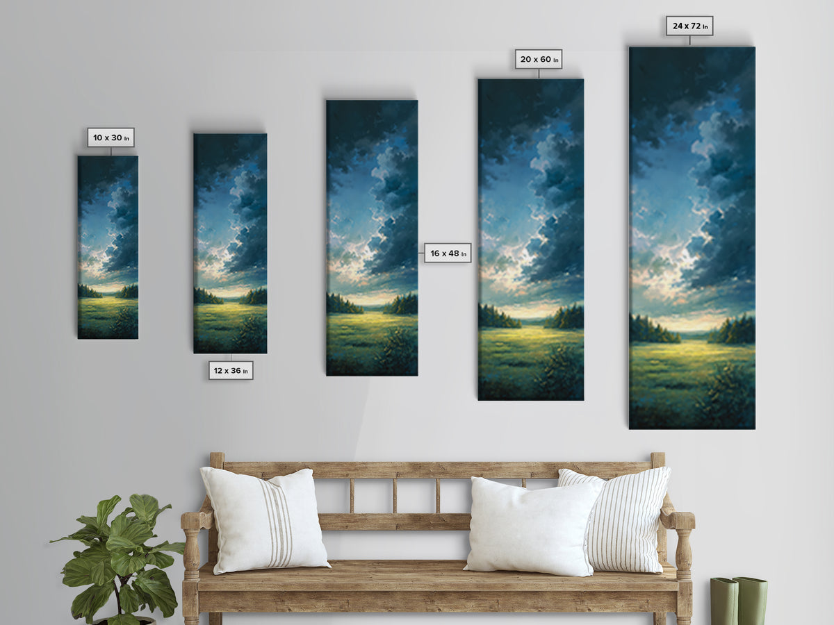 Sunlit Meadow with Loose Impressionist Brushwork Canvas Print, General Fine Art, Fine Art Print, Living Room Decor, GEN-1x3-74