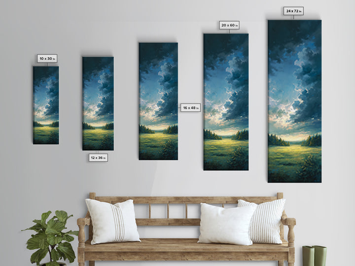 Sunlit Meadow with Loose Impressionist Brushwork Canvas Print, General Fine Art, Fine Art Print, Living Room Decor, GEN-1x3-74