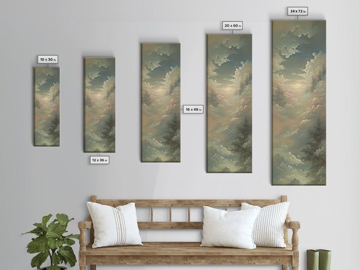 Romantic Cloudscape with Blush and Cream Tones Canvas Print, General Fine Art, Statement Artwork, Living Room Decor, Fine Art, GEN-1x3-78