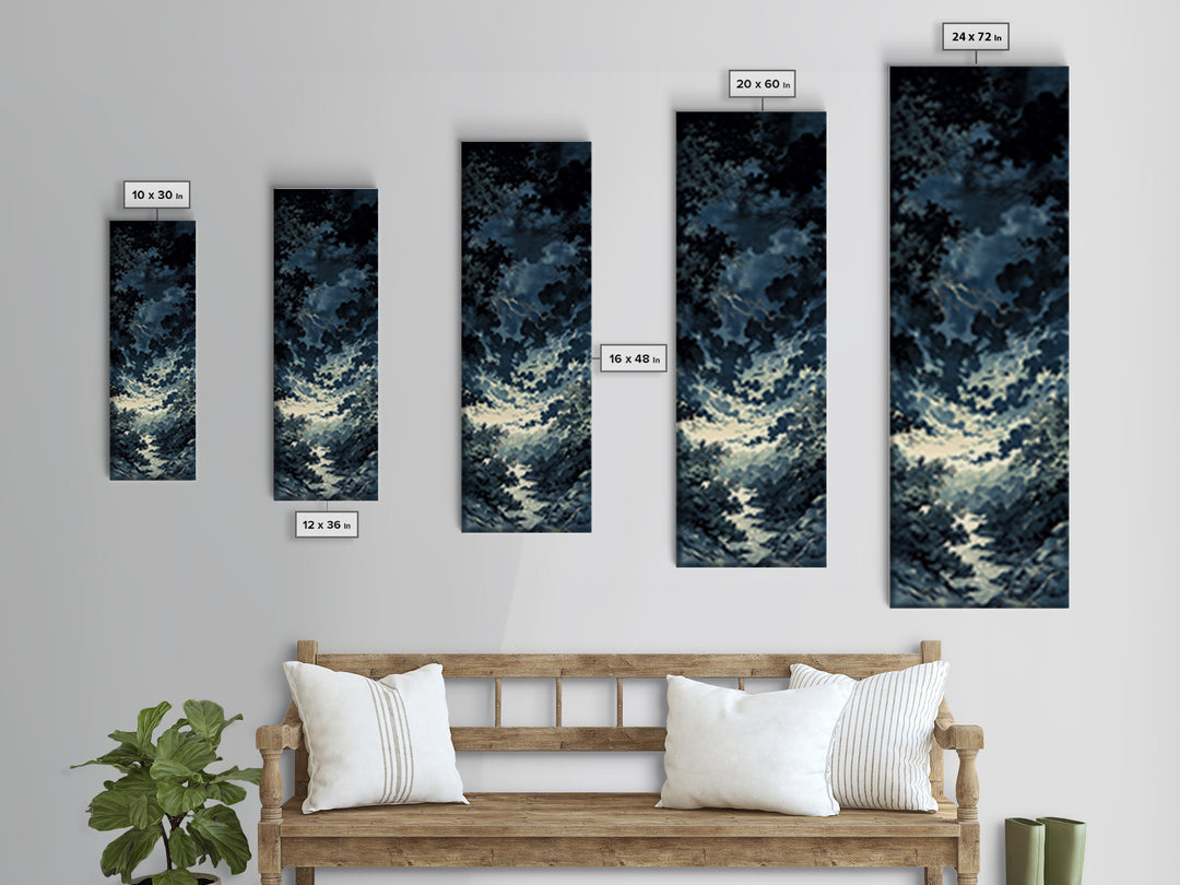 Elegant Ink Wash Landscape Framed Canvas Print, General Fine Art, Wall Hanging, Living Room Decor, Oil Painting, GEN-1x3-80