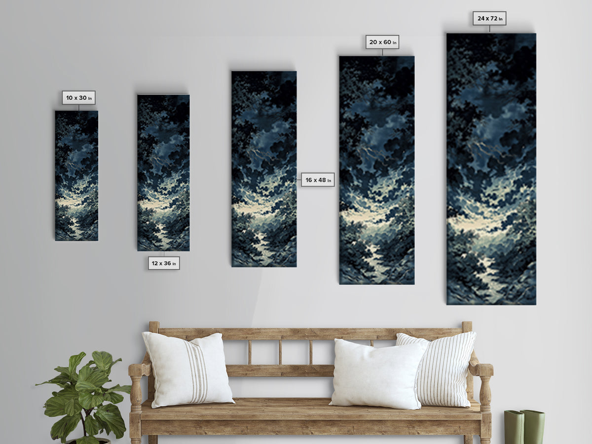 Elegant Ink Wash Landscape Framed Canvas Print, General Fine Art, Wall Hanging, Living Room Decor, Oil Painting, GEN-1x3-80