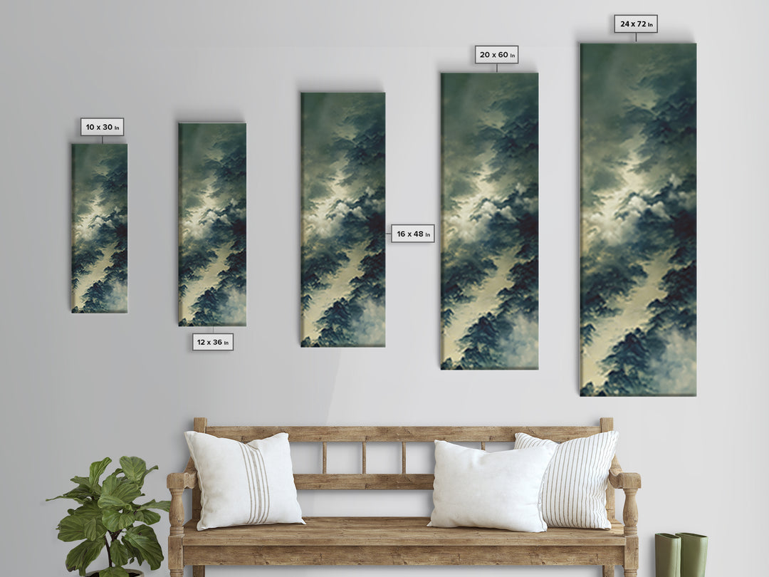 Quiet Abstract River Shape Framed Canvas Print, General Fine Art, Original Painting, Living Room Decor, Fine Art, GEN-1x3-84