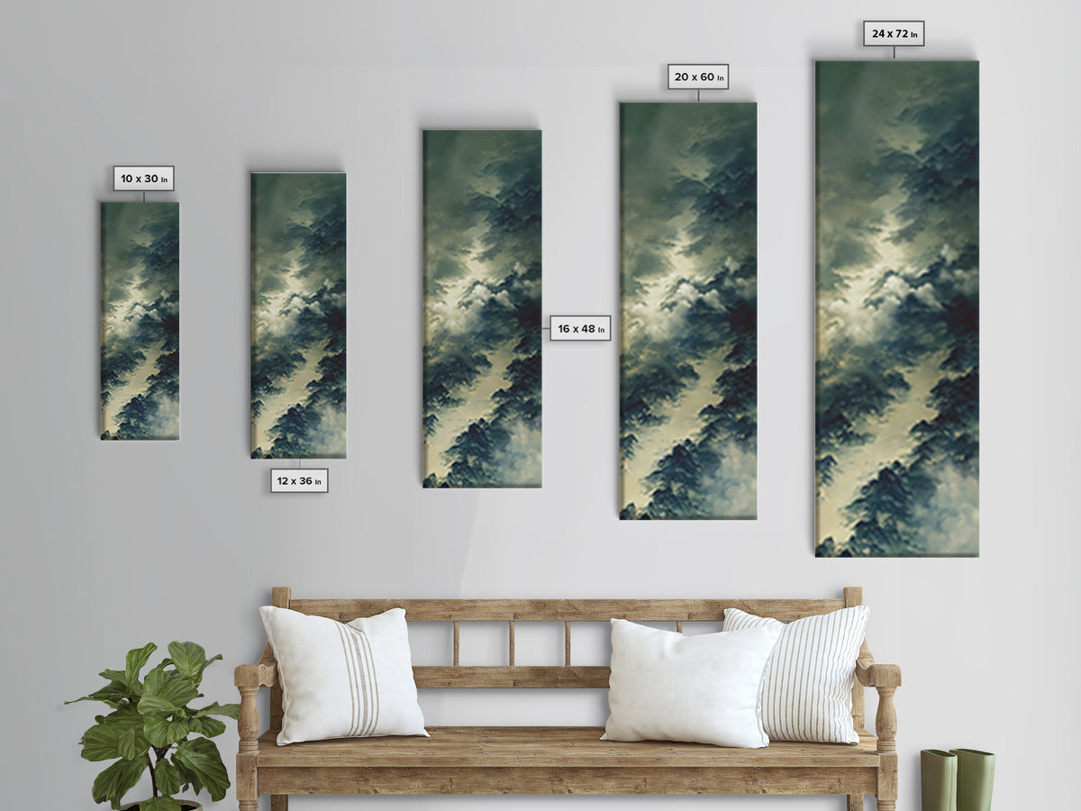 Quiet Abstract River Shape Framed Canvas Print, General Fine Art, Original Painting, Living Room Decor, Fine Art, GEN-1x3-84