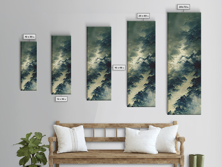 Quiet Abstract River Shape Framed Canvas Print, General Fine Art, Original Painting, Living Room Decor, Fine Art, GEN-1x3-84