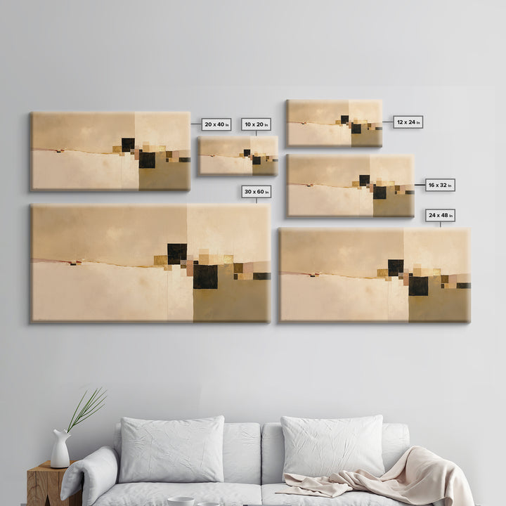 Earthy Plaster Texture Abstract Framed Canvas Print, General Fine Art, Large Wall Art, Living Room Decor, Abstract Art, GEN-2x1-11