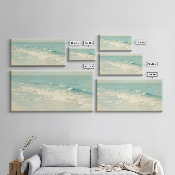 Coastal Water Study Framed Canvas Print, General Fine Art, Digital Prints, Living Room Decor, Fine Art, Large Wall Art, GEN-2x1-25