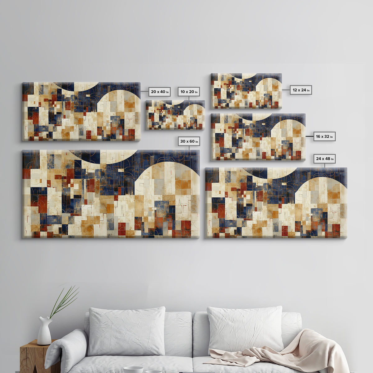 Earthy Plaster Texture Abstract Framed Canvas Print, General Fine Art, Wall Art, Living Room Decor, Abstract Art, GEN-2x1-35