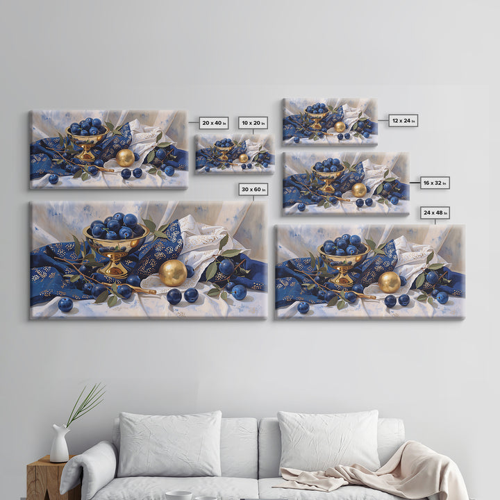 Simple Still Life of Fruit and Linen Canvas Print, General Fine Art, Home Decor, Living Room Decor, Abstract Art, GEN-2x1-36