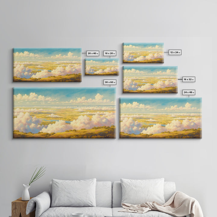 Romantic Cloudscape with Blush and Cream Tones Canvas Print, General Fine Art, Luxury Decor, Living Room Decor, GEN-2x1-38