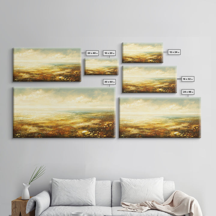 Quiet Abstract Landscape Framed Canvas Print, General Fine Art, Printable, Living Room Decor, Oil Painting, Framed Wall Art, GEN-2x1-45