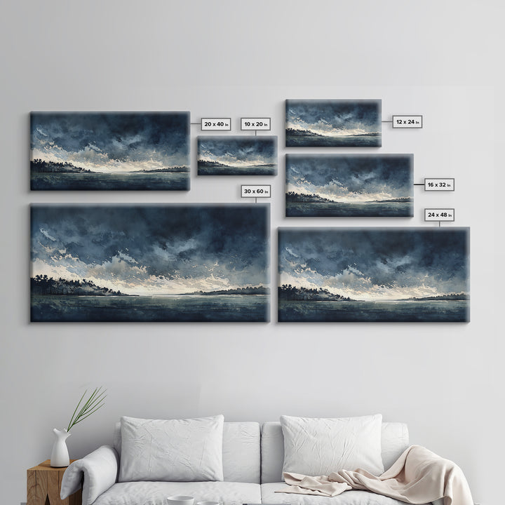 Elegant Ink Wash Landscape Canvas Print, General Fine Art, Digital Prints, Living Room Decor, Oil Painting, Large Wall Art, GEN-2x1-64