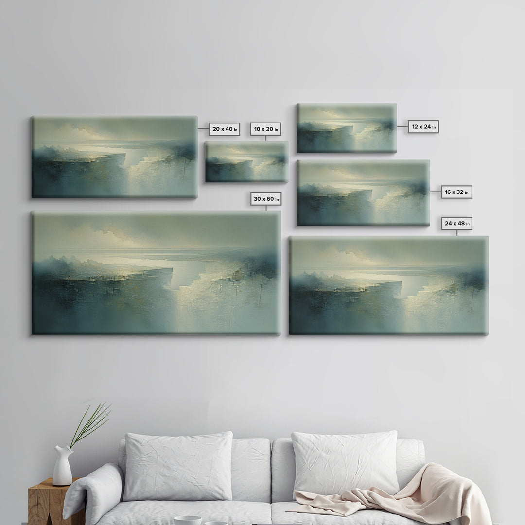 Quiet Abstract River Shape Canvas Print, General Fine Art, Print, Living Room Decor, Abstract Art, Art Deco, GEN-2x1-68