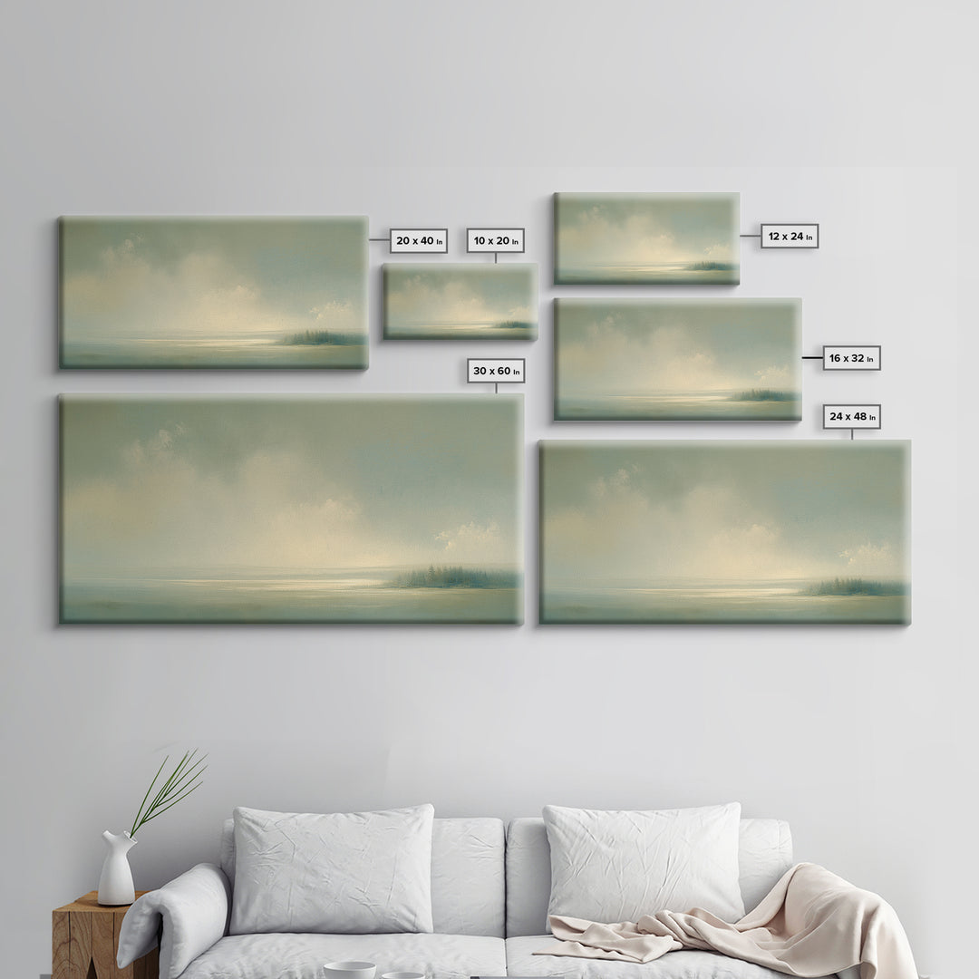 Quiet Abstract Landscape Canvas Print, General Fine Art, Oil Painting, Living Room Decor, Fine Art, Gallery Decor, GEN-2x1-69