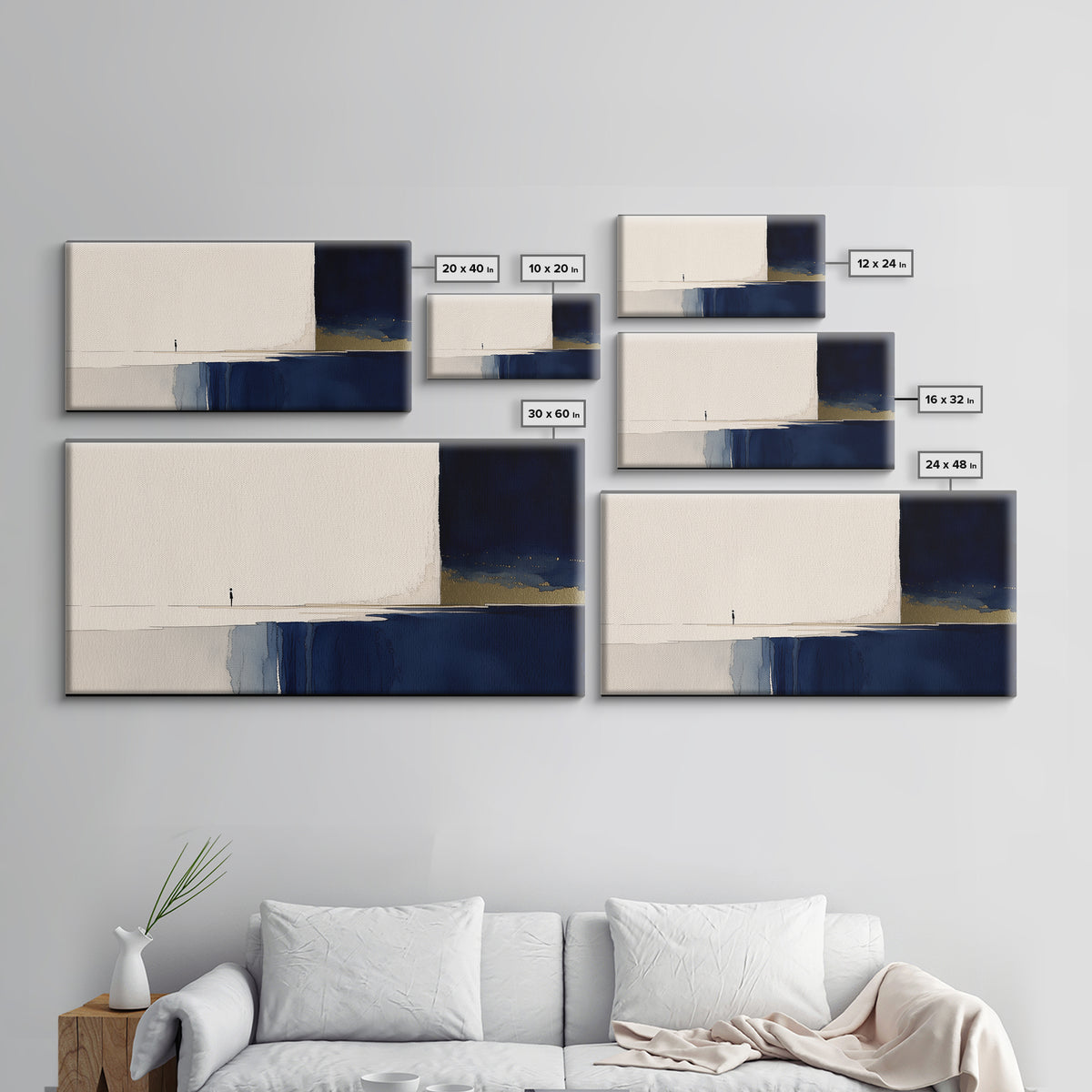 Minimal Black Line Figure on Textured Paper Canvas Print, General Fine Art, Canvas Wall Art, Living Room Decor, Fine Art, GEN-2x1-71