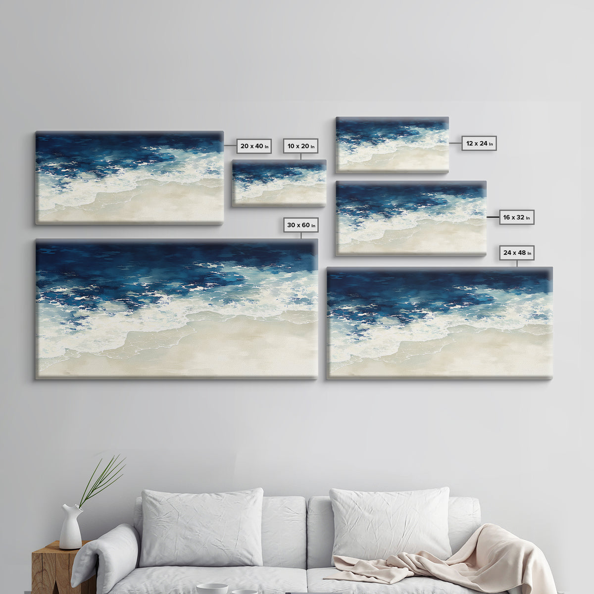 Coastal Water Study Canvas Print, General Fine Art, Printable Wall Art, Living Room Decor, Fine Art, Canvas Wall Art, GEN-2x1-73