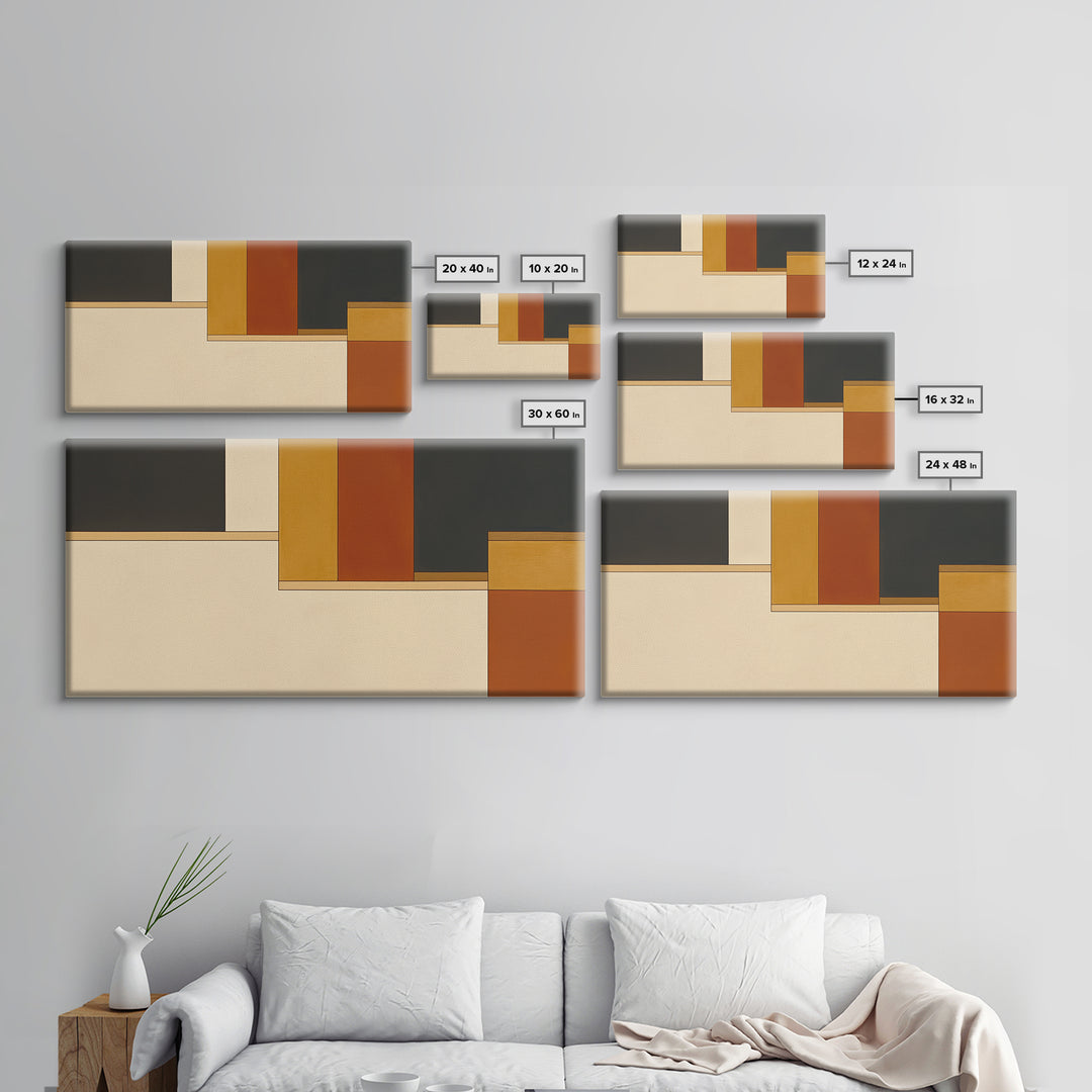 Modern Geometric Composition Canvas Print, General Fine Art, Art, Living Room Decor, Abstract Art, Mid Century Modern, GEN-2x1-78