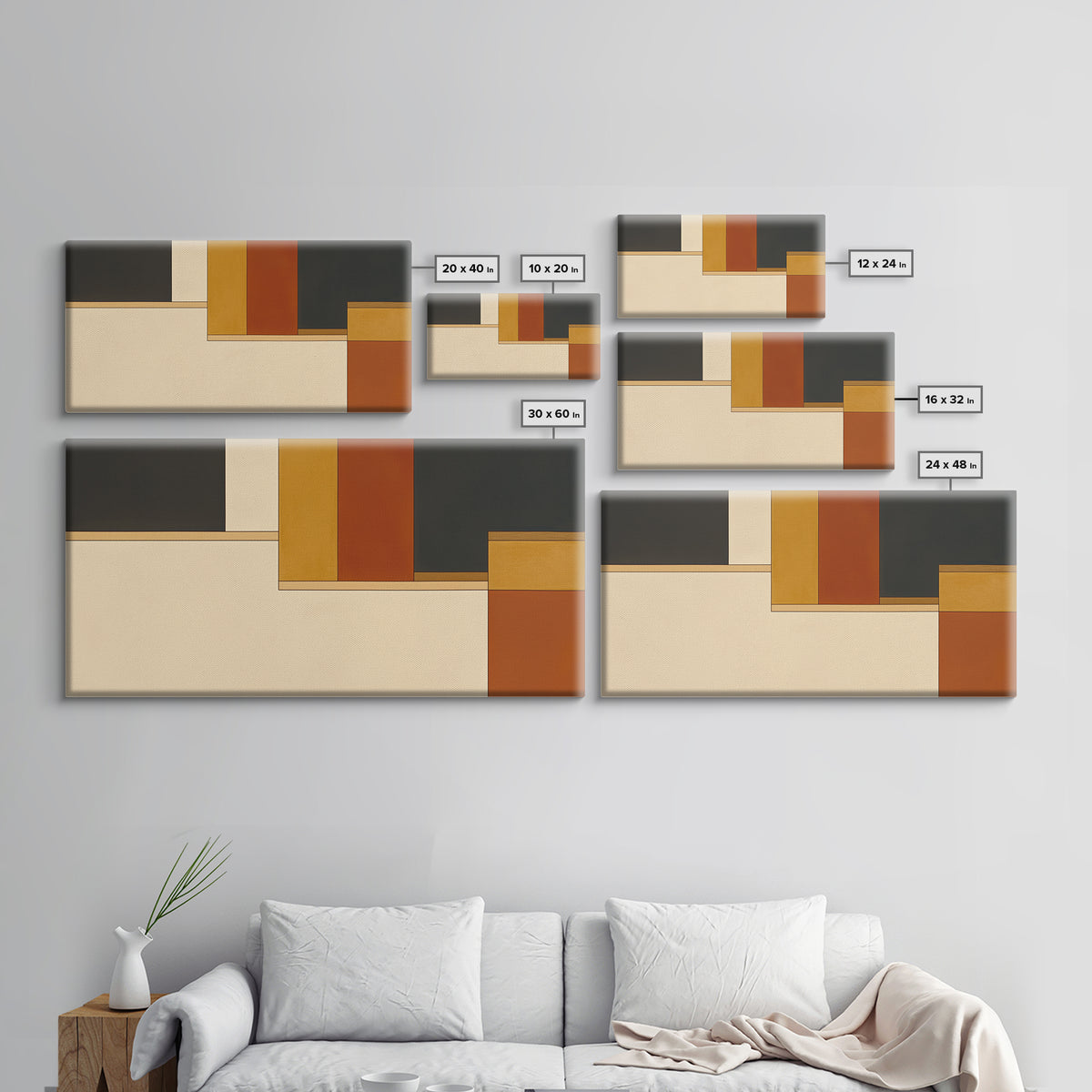 Modern Geometric Composition Canvas Print, General Fine Art, Art, Living Room Decor, Abstract Art, Mid Century Modern, GEN-2x1-78