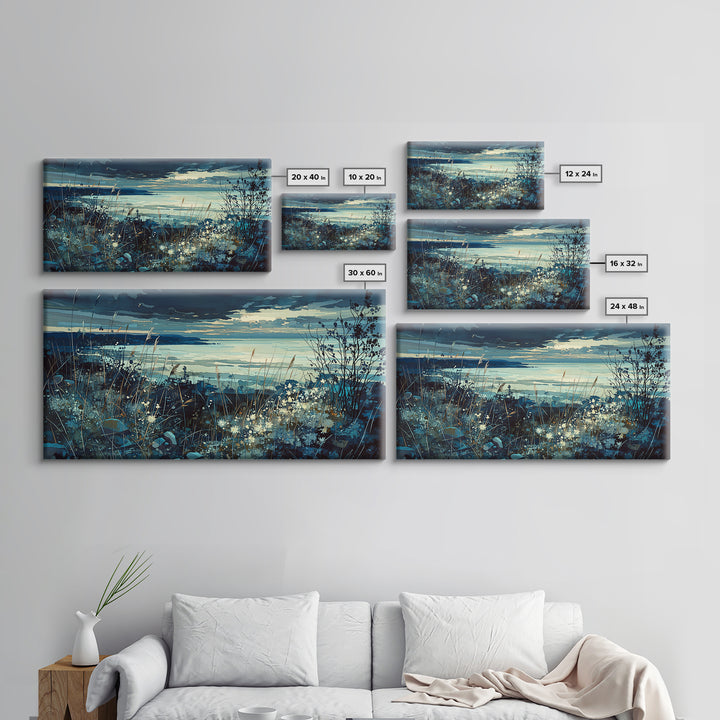 Quiet Abstract Landscape Canvas Print, General Fine Art, Oil Painting, Living Room Decor, Fine Art, Gallery Decor, GEN-2x1-93