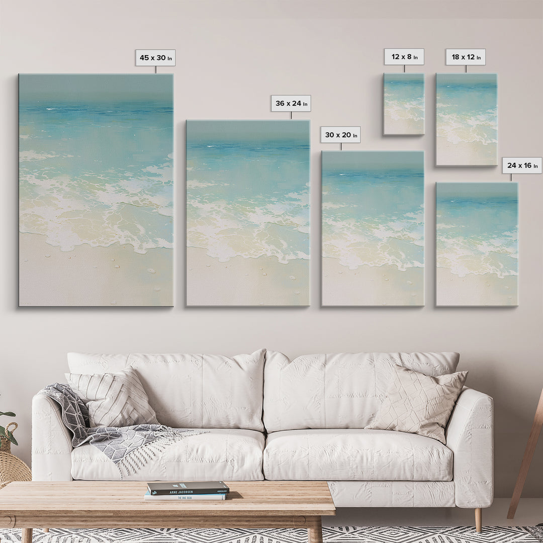 Coastal Water Study Framed Canvas Print, General Fine Art, Art Print, Living Room Decor, Fine Art, Original Art, GEN-2x3-13