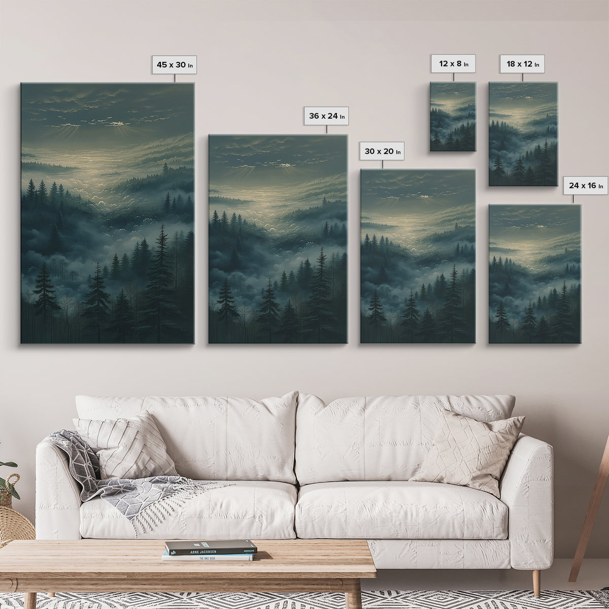 Moody Forest Clearing Canvas Print, General Fine Art, Gallery Decor, Living Room Decor, Fine Art, Wall Art, Home Decor, GEN-2x3-16
