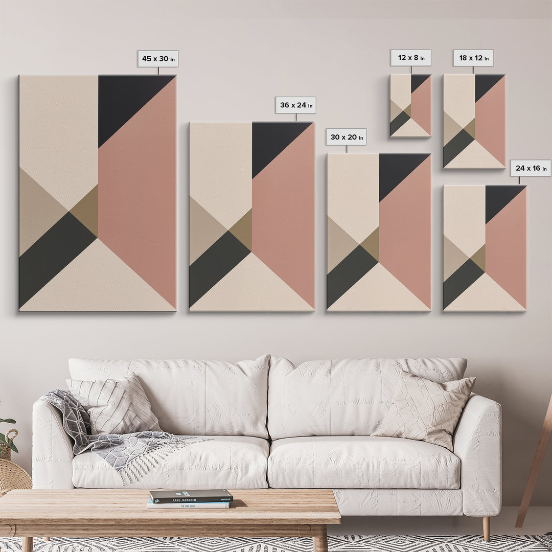 Modern Geometric Composition Framed Canvas Print, General Fine Art, Home Decor, Living Room Decor, Abstract Art, GEN-2x3-18