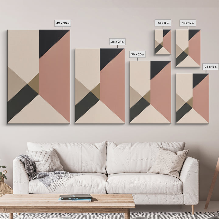 Modern Geometric Composition Framed Canvas Print, General Fine Art, Home Decor, Living Room Decor, Abstract Art, GEN-2x3-18