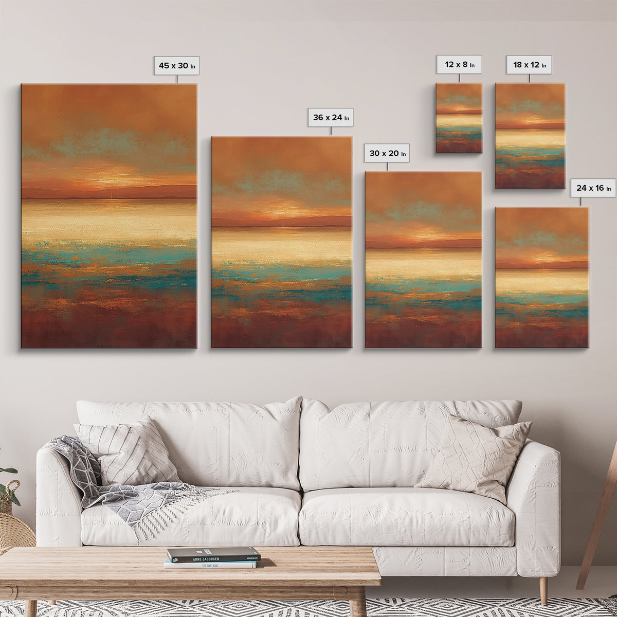 Serene Desert Horizon Framed Canvas Print, General Fine Art, Digital Prints, Living Room Decor, Oil Painting, GEN-2x3-25