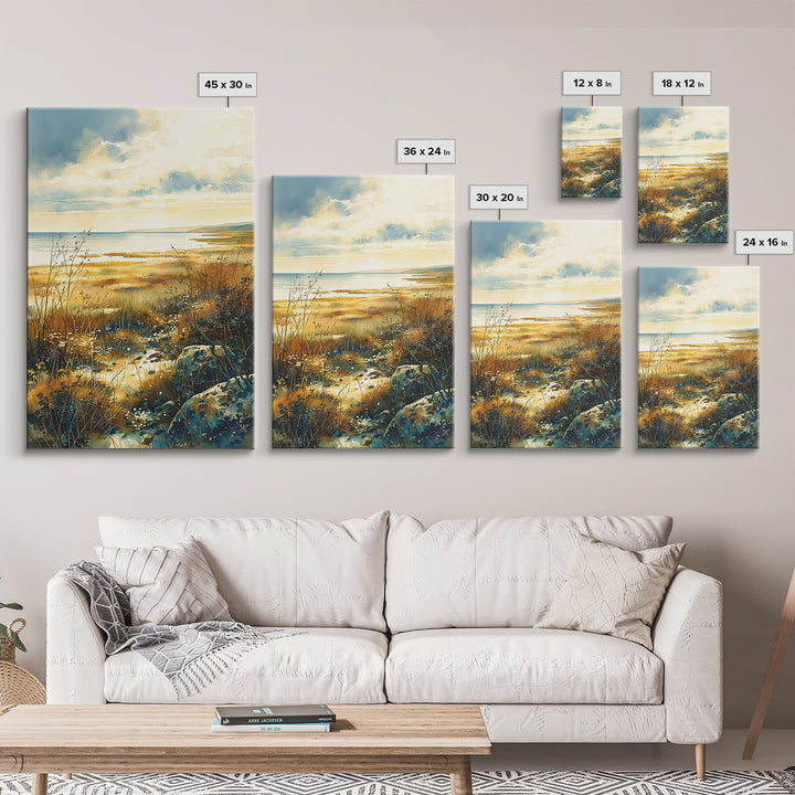 Quiet Abstract Landscape Framed Canvas Print, General Fine Art, Wall Art Prints, Living Room Decor, Watercolor Art, GEN-2x3-33