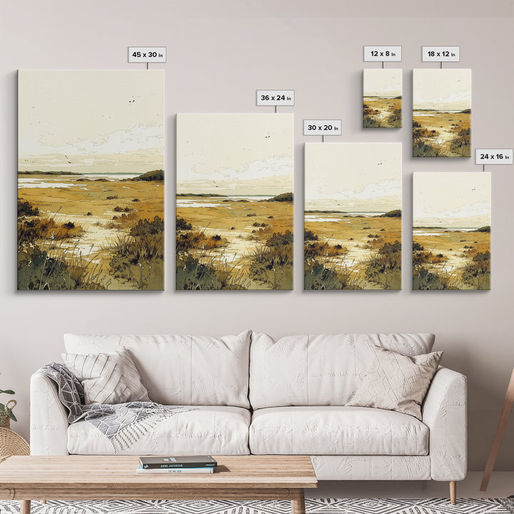 Elegant Ink Wash Landscape Framed Canvas Print, General Fine Art, Contemporary Art, Living Room Decor, Fine Art, GEN-2x3-4
