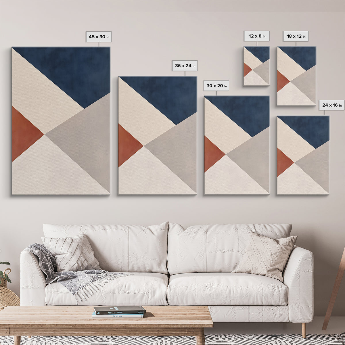 Modern Geometric Composition Framed Canvas Print, General Fine Art, Home Decor, Living Room Decor, Abstract Art, GEN-2x3-42