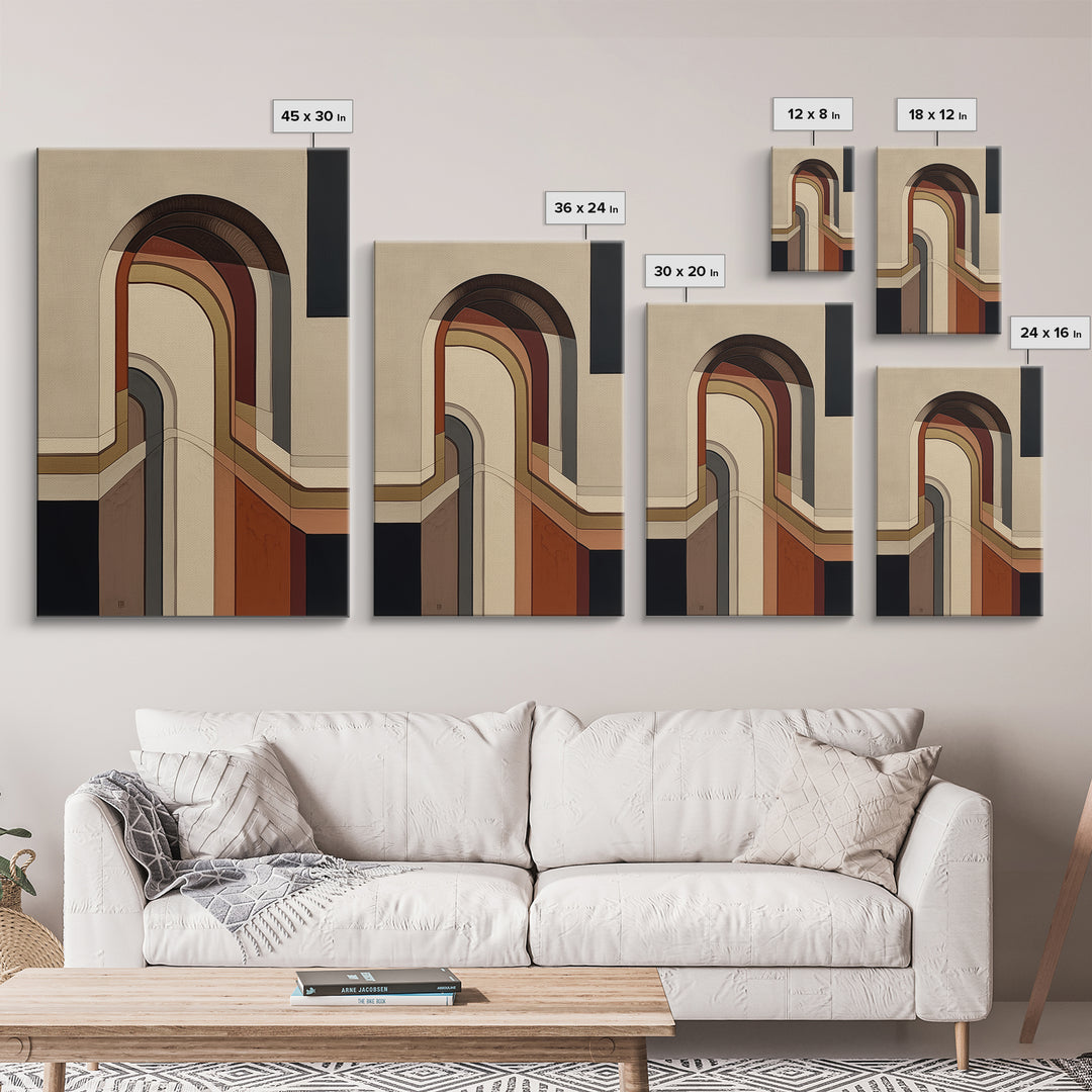 Monochrome Architectural Arch Composition Canvas Print, General Fine Art, Luxury Decor, Living Room Decor, Wall Art Prints, GEN-2x3-44