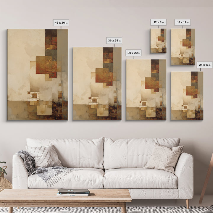 Earthy Plaster Texture Abstract Framed Canvas Print, General Fine Art, Digital Art, Living Room Decor, Fine Art, GEN-2x3-47
