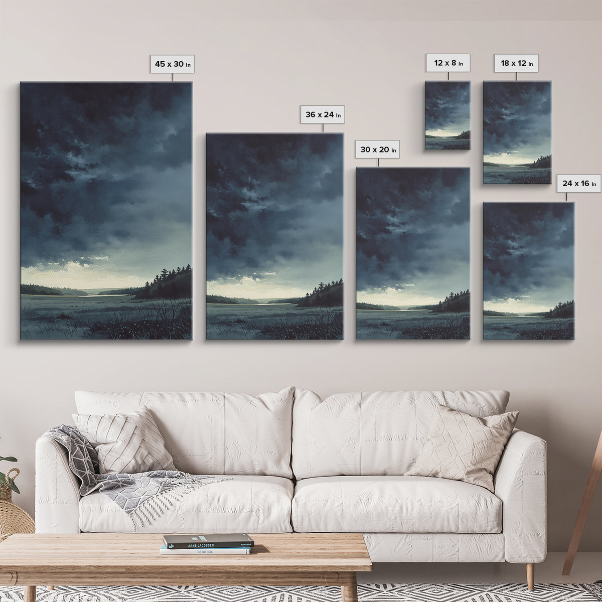 Elegant Ink Wash Landscape Framed Canvas Print, General Fine Art, Poster, Living Room Decor, Fine Art, Wall Art Prints, GEN-2x3-52