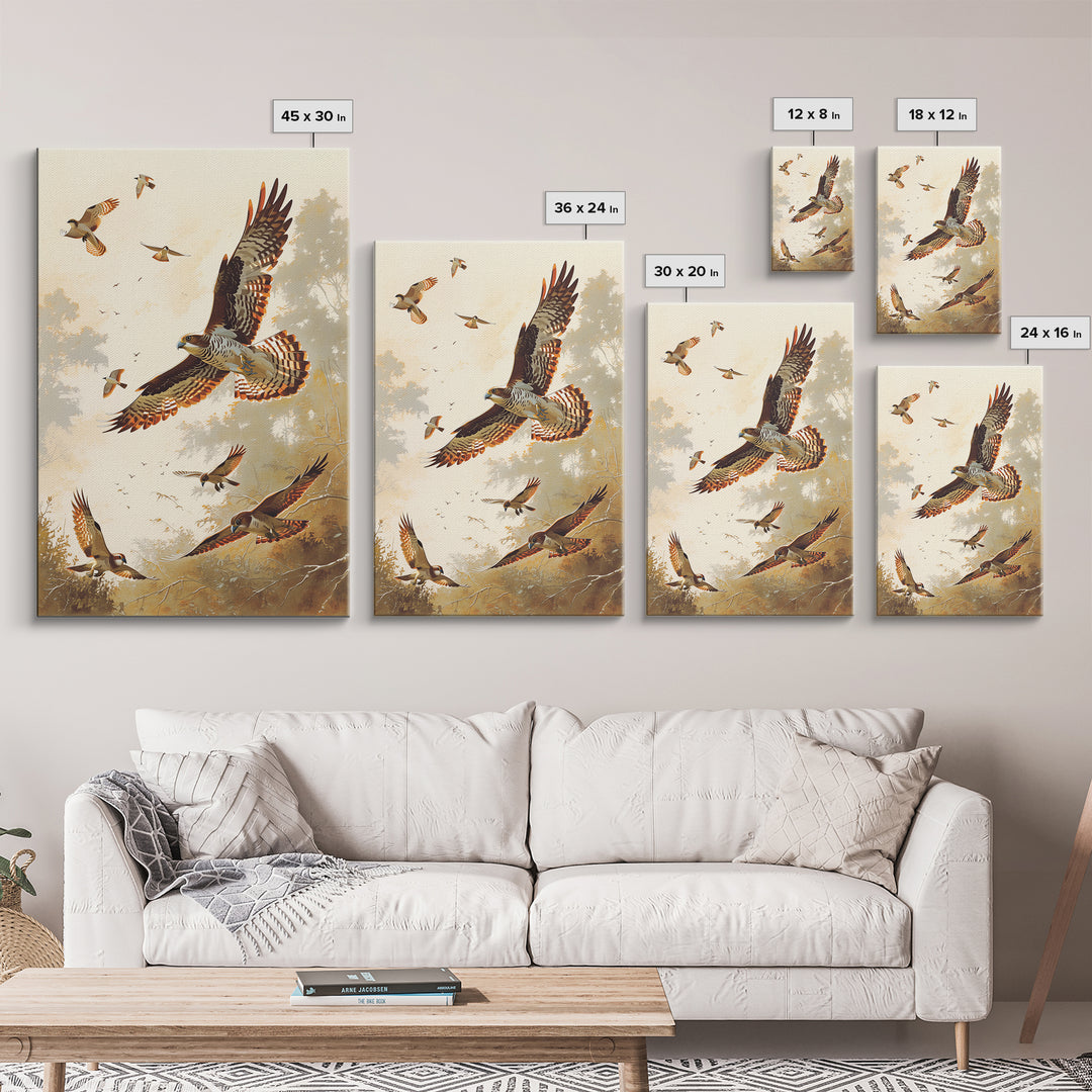 Minimal Birds in Flight over an Open Canvas Print, General Fine Art, Art, Living Room Decor, Fine Art, Mid Century Modern, GEN-2x3-54