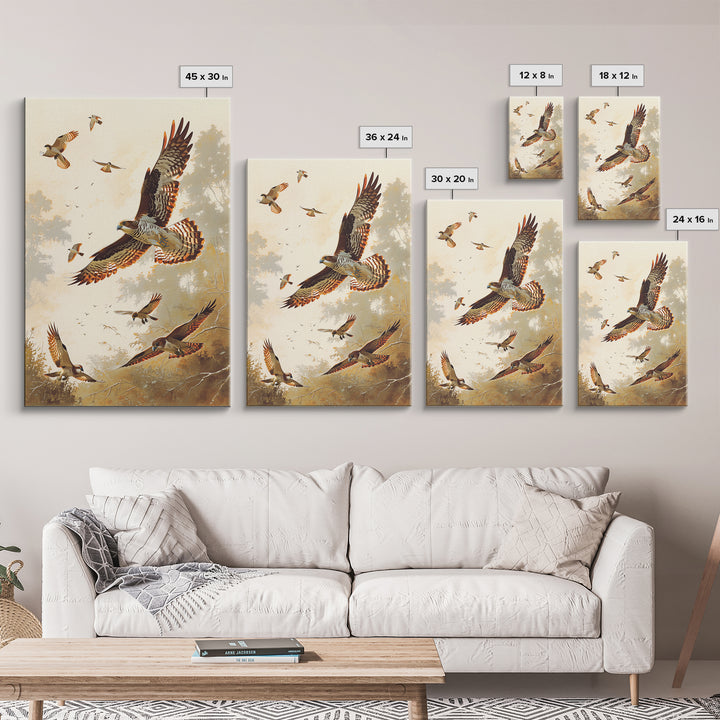 Minimal Birds in Flight over an Open Canvas Print, General Fine Art, Art, Living Room Decor, Fine Art, Mid Century Modern, GEN-2x3-54