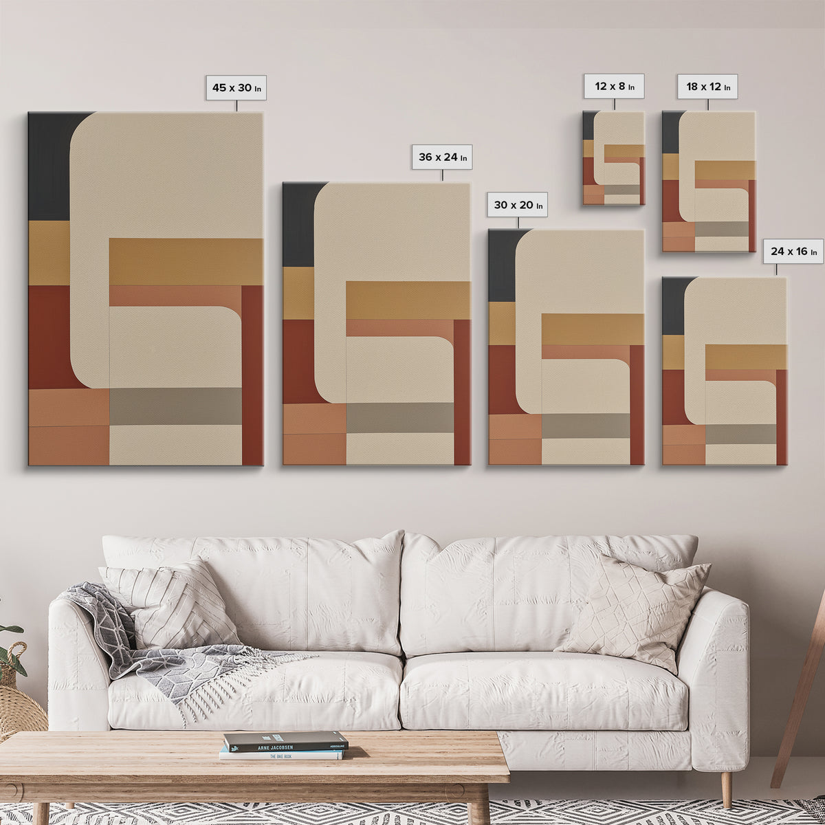 Modern Geometric Composition Canvas Print, General Fine Art, Decor, Living Room Decor, Fine Art, Digital Wall Art, GEN-2x3-66
