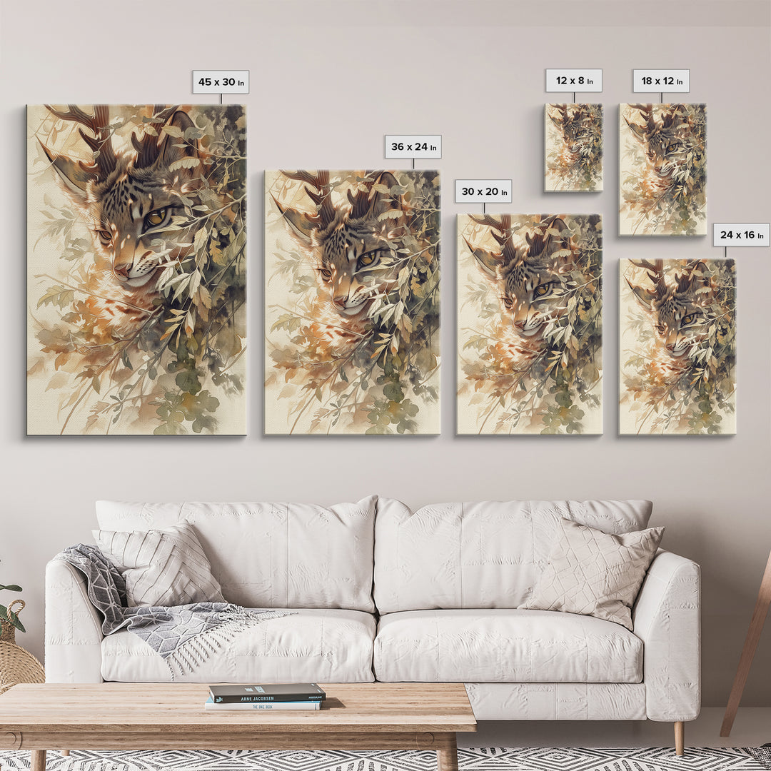 Soft Watercolor Branch Study Canvas Print, General Fine Art, Mid Century Modern, Living Room Decor, Fine Art, GEN-2x3-67