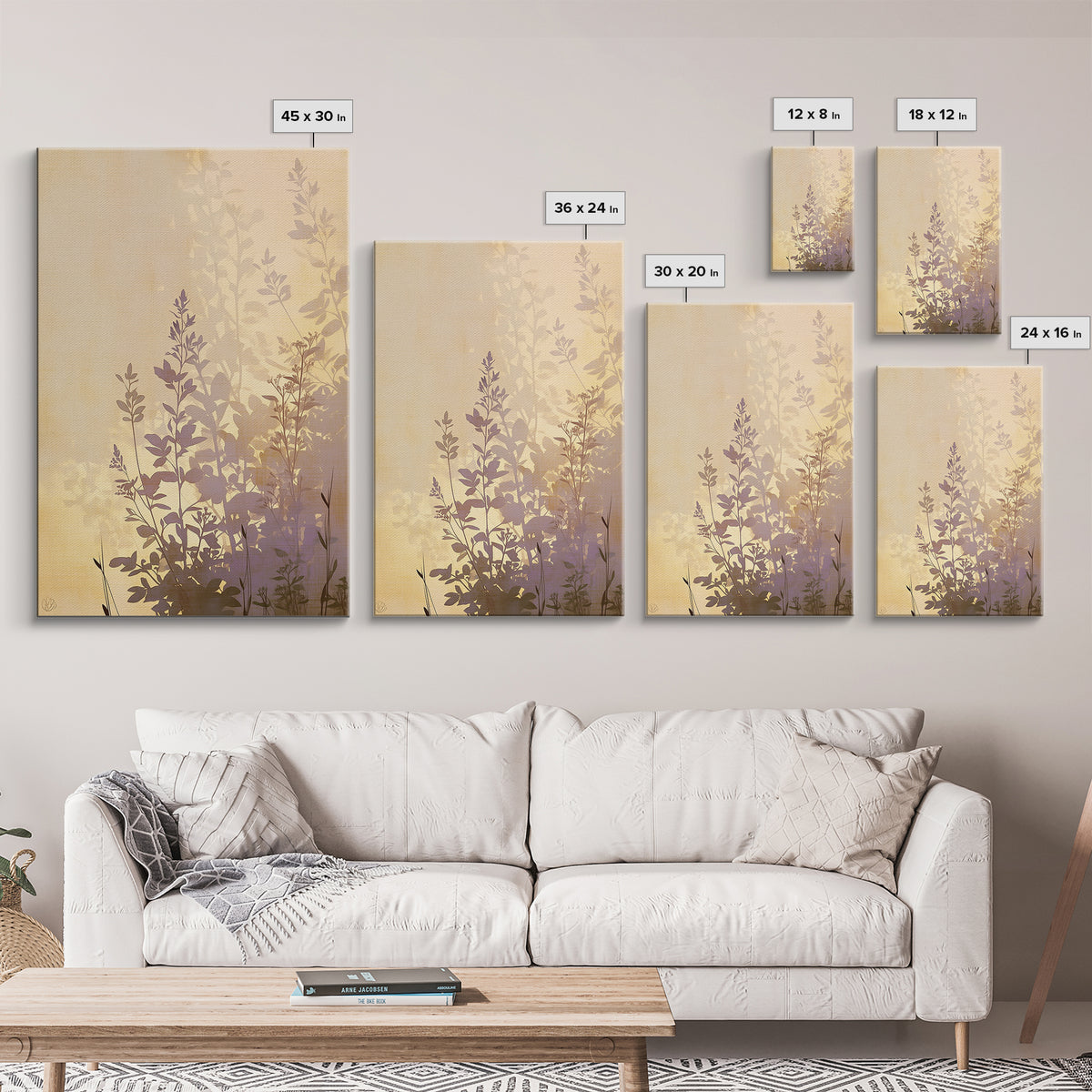 Botanical Silhouette Series Canvas Print, General Fine Art, Large Wall Art, Living Room Decor, Fine Art, Modern Decor, GEN-2x3-77